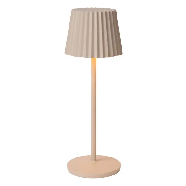 Lucide JUSTINE - Rechargeable Table lamp Outdoor - Battery - LED Dim. - 1x2W 2700K - IP54 - With wireless charging pad - Cream - detail 1